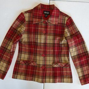 New York & Company Plaid Jacket Size Small